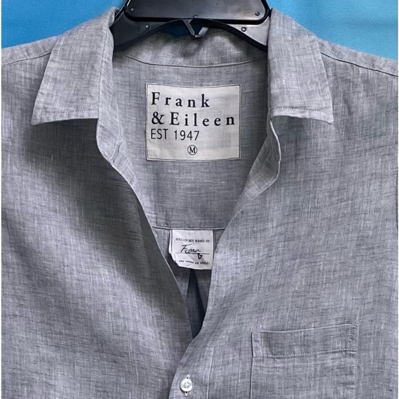 Frank & Eileen Fiona Sleeveless Classic Linen Blouse Size: M Gray - Picture 4 of 15